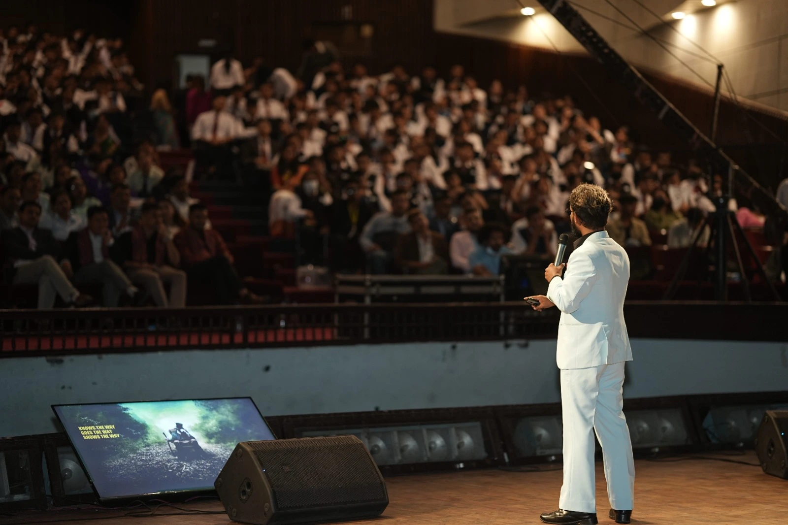 Rohit Malla speaking at Breakthrough event, Kathmandu